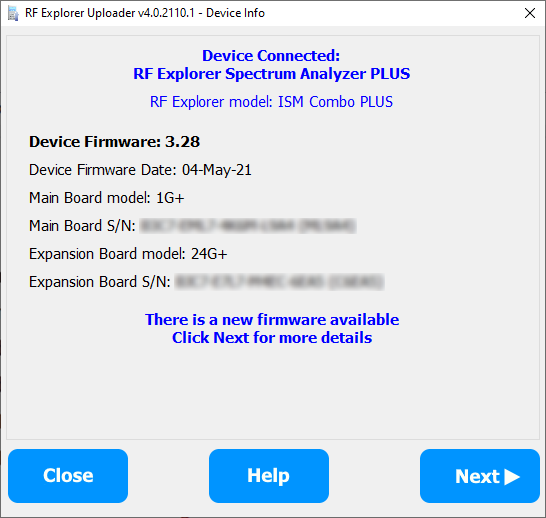 RF Explorer Firmware Uploader Manual