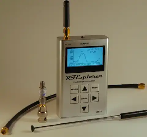 RF Explorer device in use