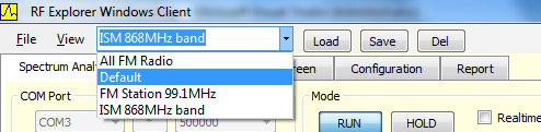 Named Settings in RF Explorer