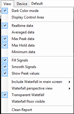 View Menu Settings